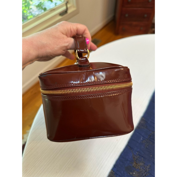 Gucci Brown Patent Leather Vanity Case w/Bamboo Accents - Picture 5 of 13